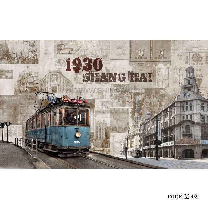 پوستر سه بعدی پارچه ای دیواری طرح SHANGHAI