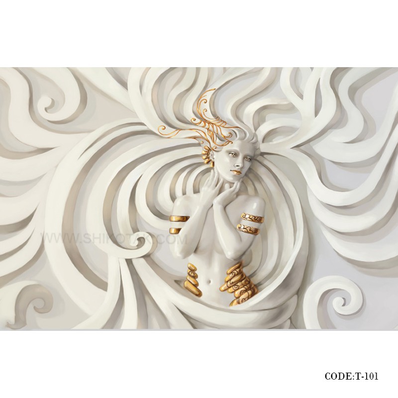 پوستر دیواری سه بعدی پارچه ای طرح پریشان