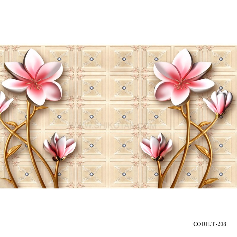 پوستر پارچه ای دیواری 3D طرح شاخه گل