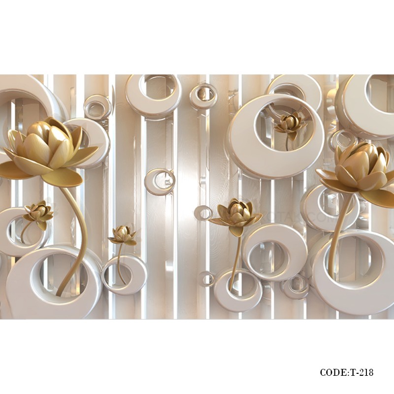 پوستر سه بعدی پارچه ای دیواری طرح طلا