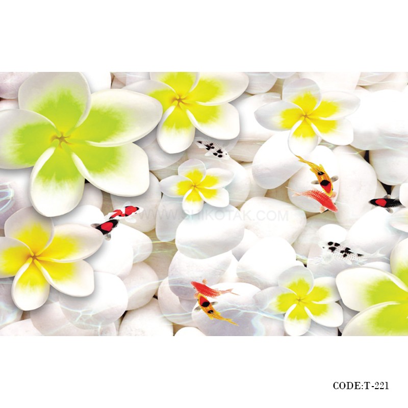 پوستردیواری سه بعدی پارچه ای طرح گلهای بهار