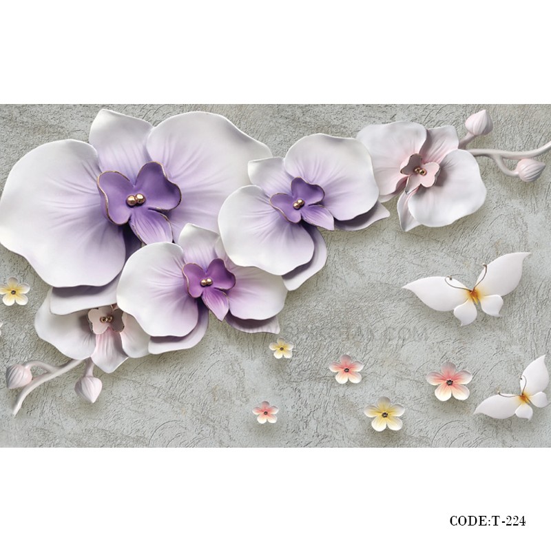 پوستردیواری پارچه ای سه بعدی طرح ارکیده