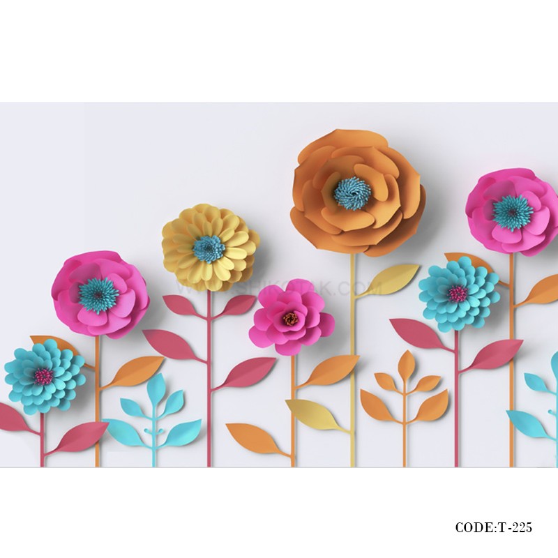 پوستر سه بعدی دیواری پارچه ای طرح گل رنگی