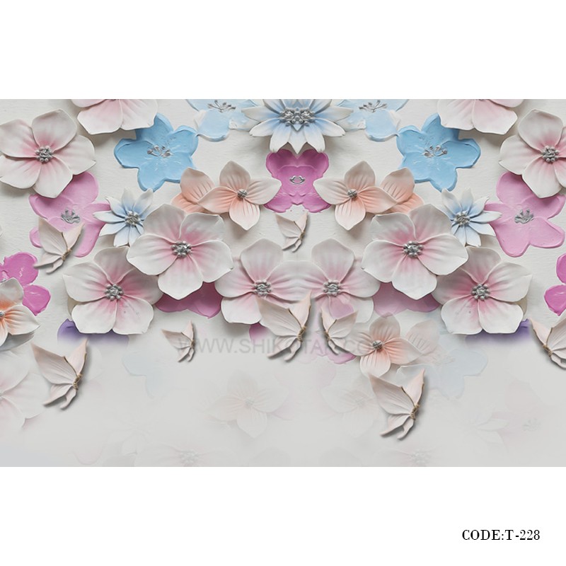 پوستر دیواری 3D پارچه ای طرح گل درشت