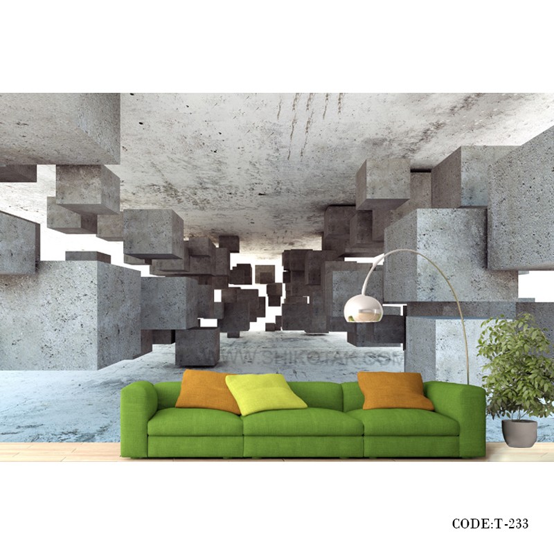 پوستر دیواری پارچه ای سه بعدی طرح سنگ