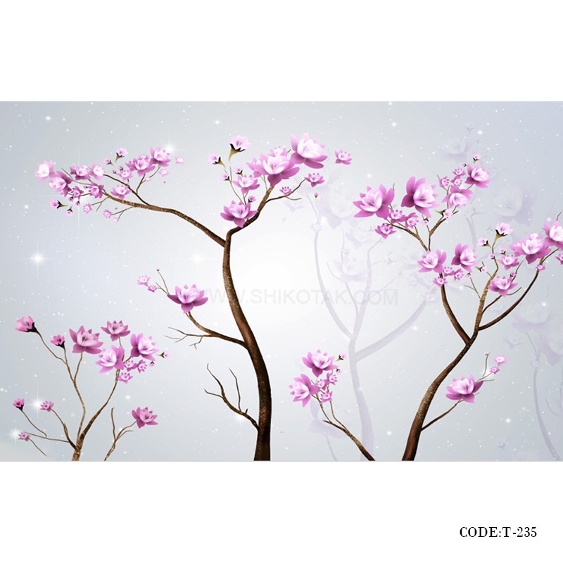 پوستر 3D دیواری پارچه ای طرح شکوفه