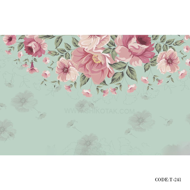 پوستر دیواری پارچه ای سه بعدی طرح صورتی آبی