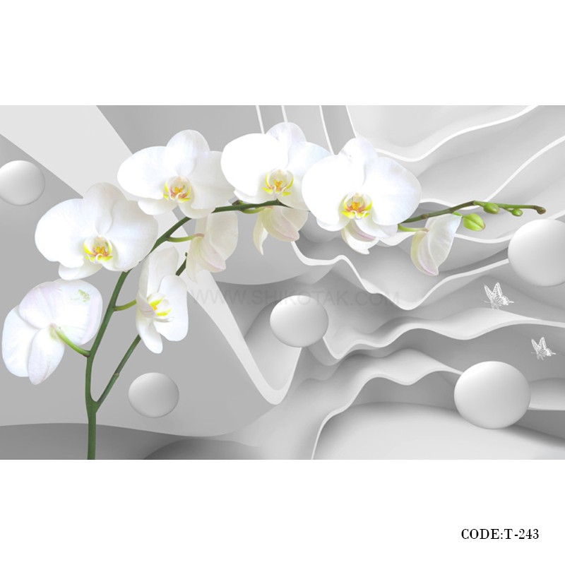پوستر سه بعدی دیواری پارچه ای طرح ارکیده