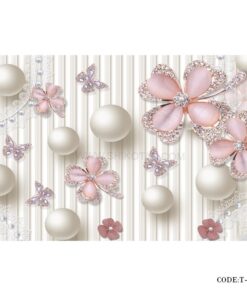 پوستر پارچه ای 3D دیواری طرح مروارید درشت