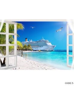 پوستر 3D پارچه ای طرح کشتی