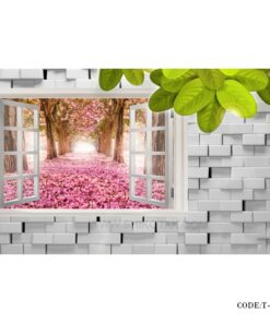 پوستر 3D دیواری پارچه ای طرح پنجره