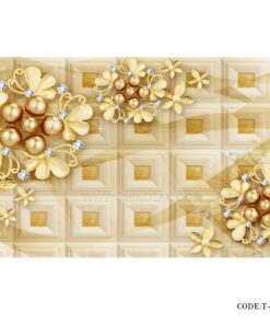 پوستر دیواری سه بعدی پارچه ای طرح مروارید طلا
