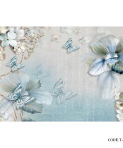 پوستر 3D دیواری پارچه ای طرح پروانه آبی