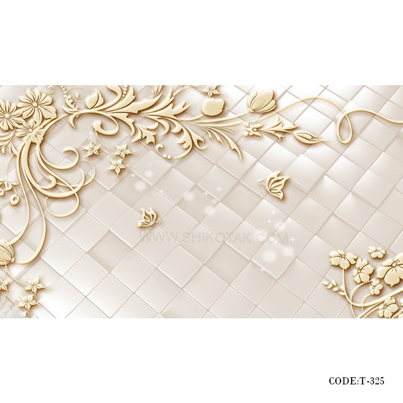 پوستر دیواری پارچه ای 3D طرح پروانه طلایی