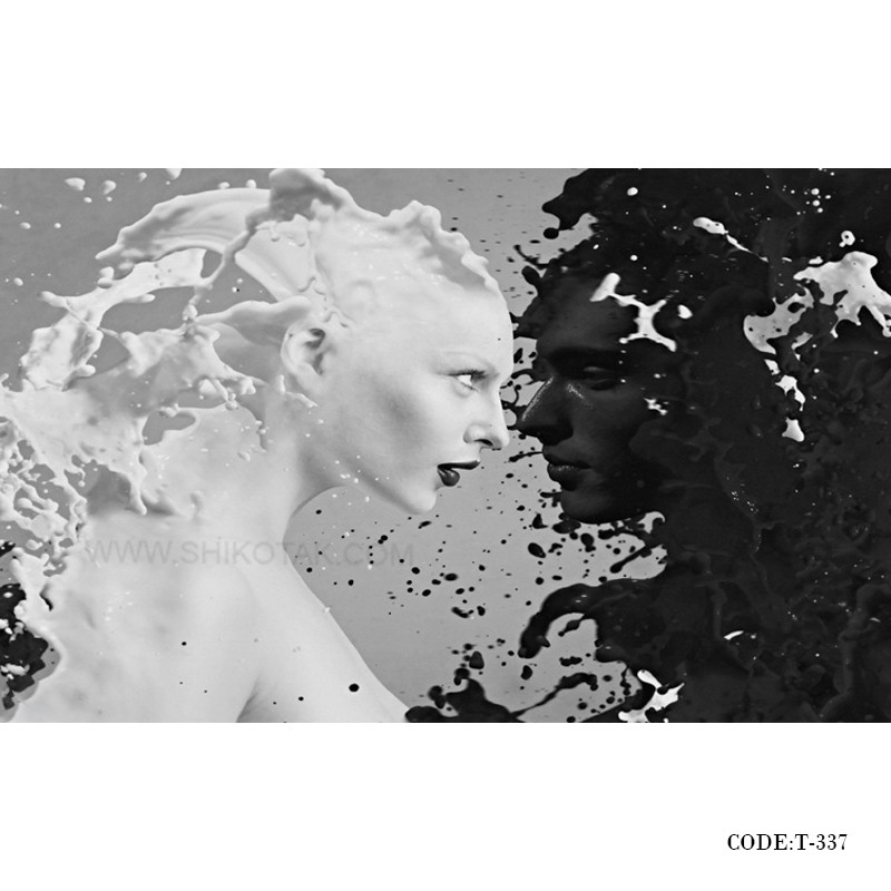 پوستر دیواری کاغذی سه بعدی طرح خیر و شر