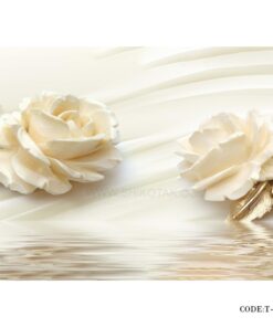 پوستر دیواری 3D کاغذی طرح برکه رز