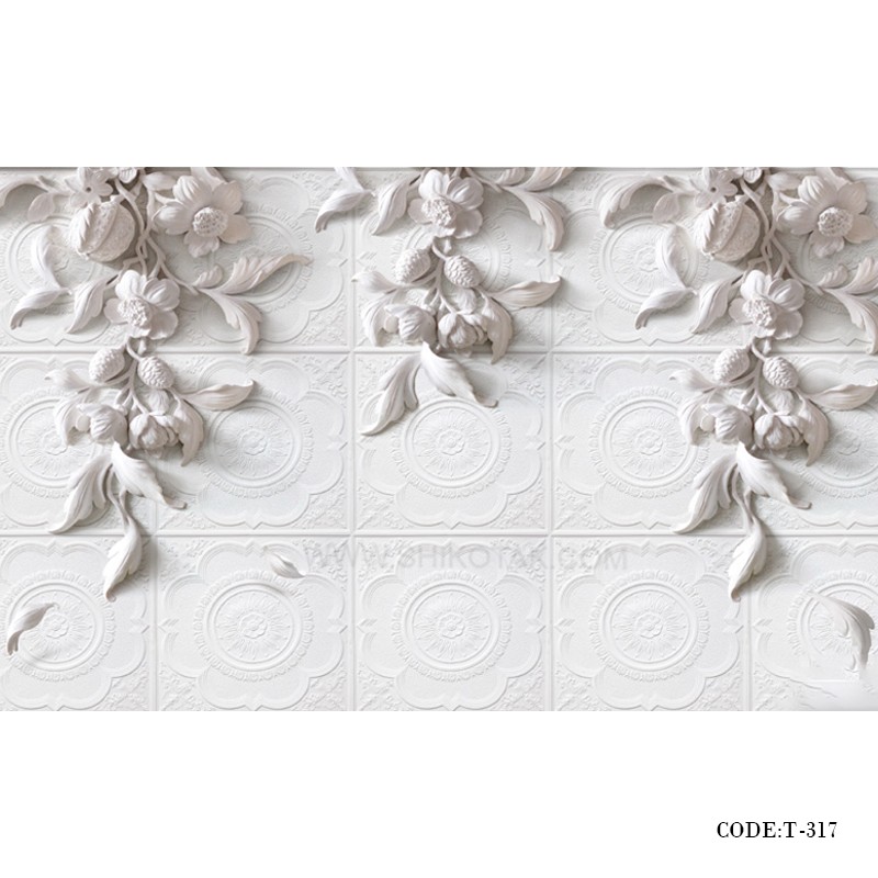 پوستر 3D دیواری کاغذی طرح کاشی