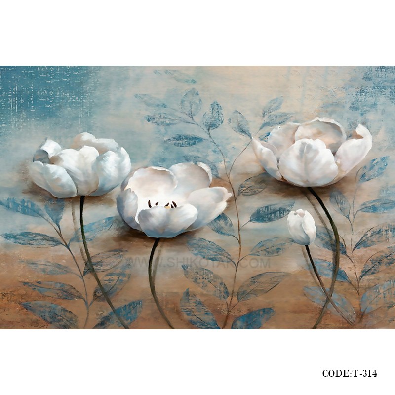 پوستر دیواری کاغذی سه بعدی طرح گل