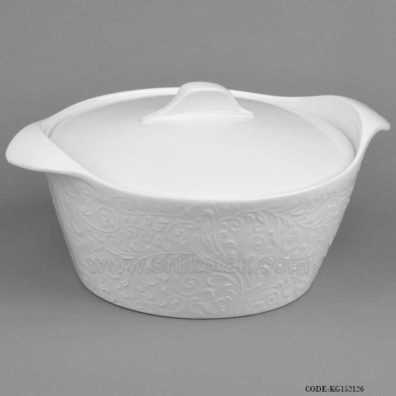 سوپ خوری سرامیکی گرد در دار طرح رویال