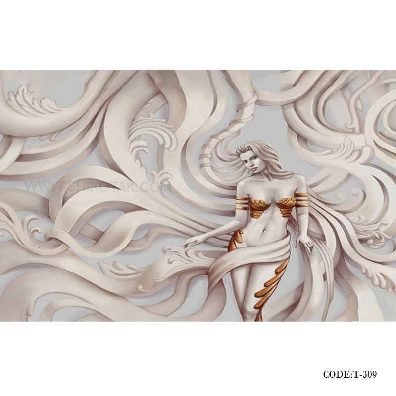 پوستر دیواری کاغذی 3D طرح گیسو پریشان