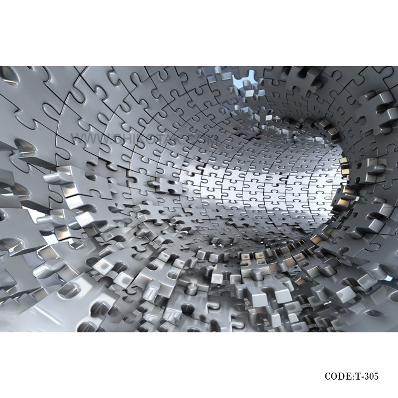 پوستر دیواری کاغذی سه بعدی طرح پازل