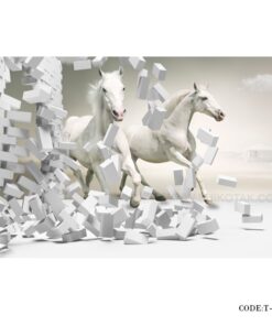 پوستر دیواری کاغذی 3D طرح اسب