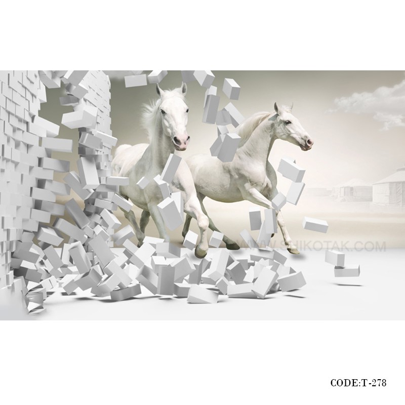 پوستر دیواری کاغذی 3D طرح اسب