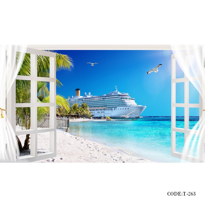 پوستر 3D کاغذی طرح کشتی