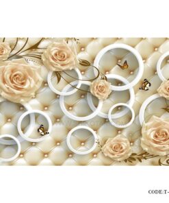 پوستر کاغذی 3D طرح حلقه و رز