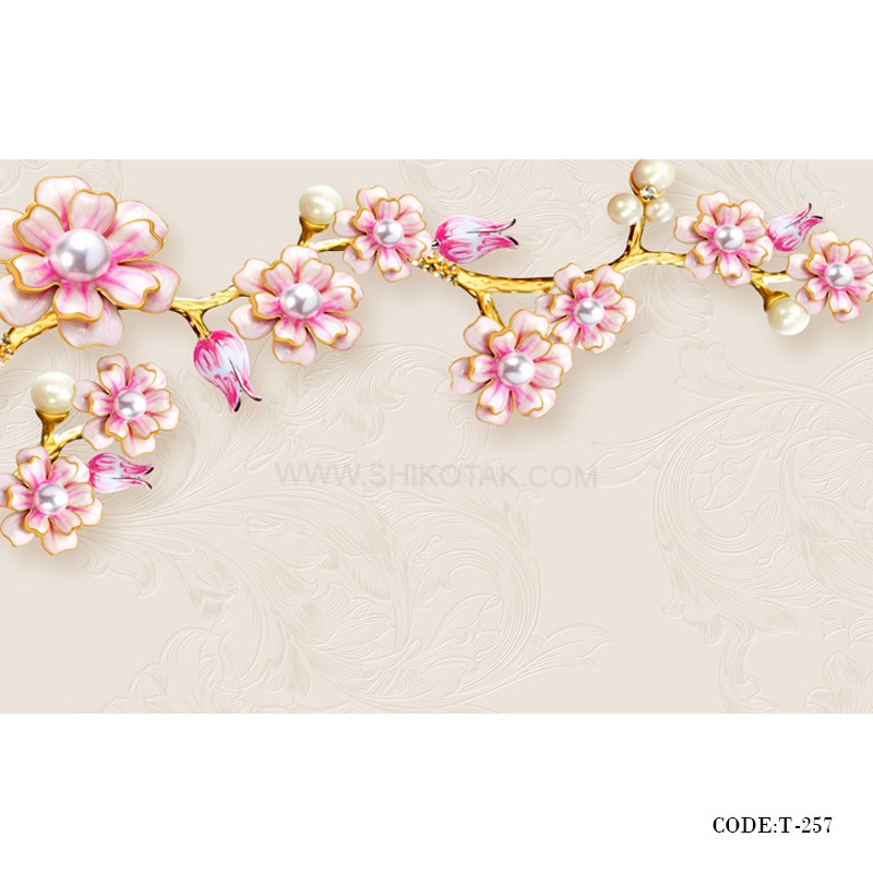 پوستر کاغذی سه بعدی دیواری طرح مروارید