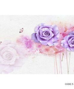 پوستر دیواری کاغذی 3D طرح رز بنفش