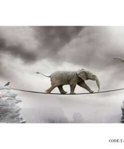 پوستر دیواری 3D کاغذی طرح فیل