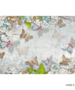 پوستر 3D دیواری کاغذی طرح پروانه