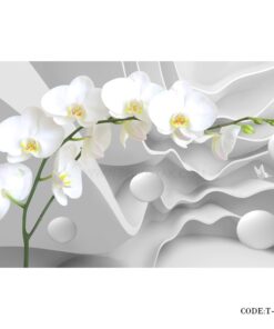 پوستر سه بعدی دیواری کاغذی طرح ارکیده