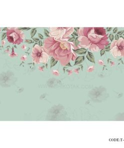 پوستر دیواری کاغذی سه بعدی طرح صورتی آبی