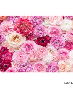 پوستر دیواری سه بعدی کاغذی طرح گل صورتی