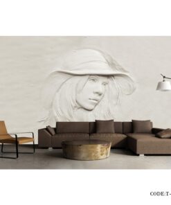 پوستر دیواری سه بعدی کاغذی طرح دخترک