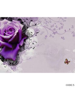 پوستر 3D دیواری کاغذی طرح گل یاسی