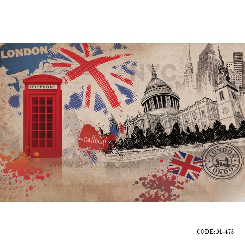 پوستر کاغذی دیواری سه بعدی طرح LONDEN