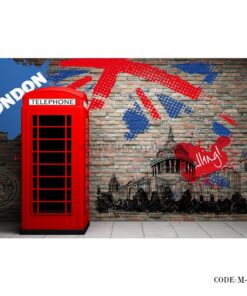 پوستر 3D کاغذی دیواری طرح TELEPHONE