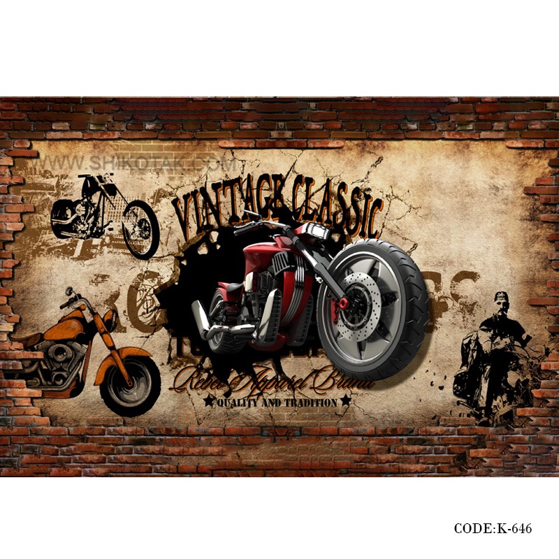 پوستر کاغذی سه بعدی دیواری طرح موتور