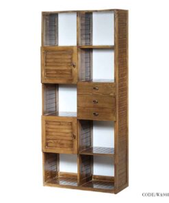 کتابخانه تمام چوب کمد دار 5 طبقه طرح روژان