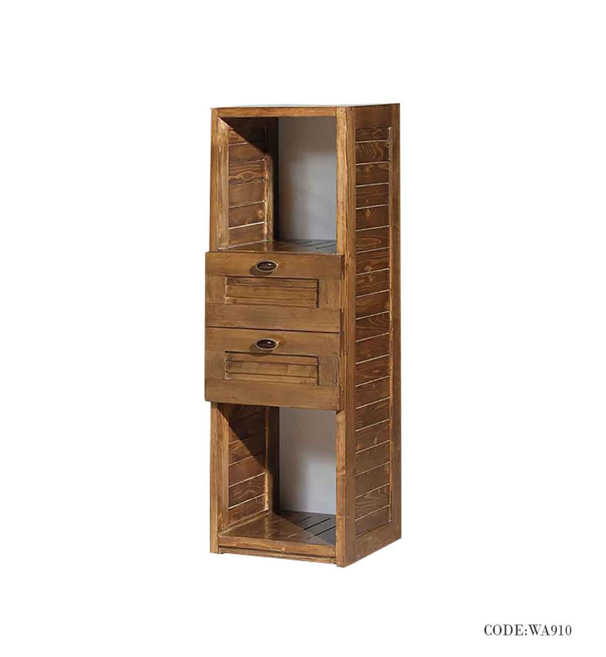 کتابخانه خانگی سه طبقه چوبی کمجا رکسان