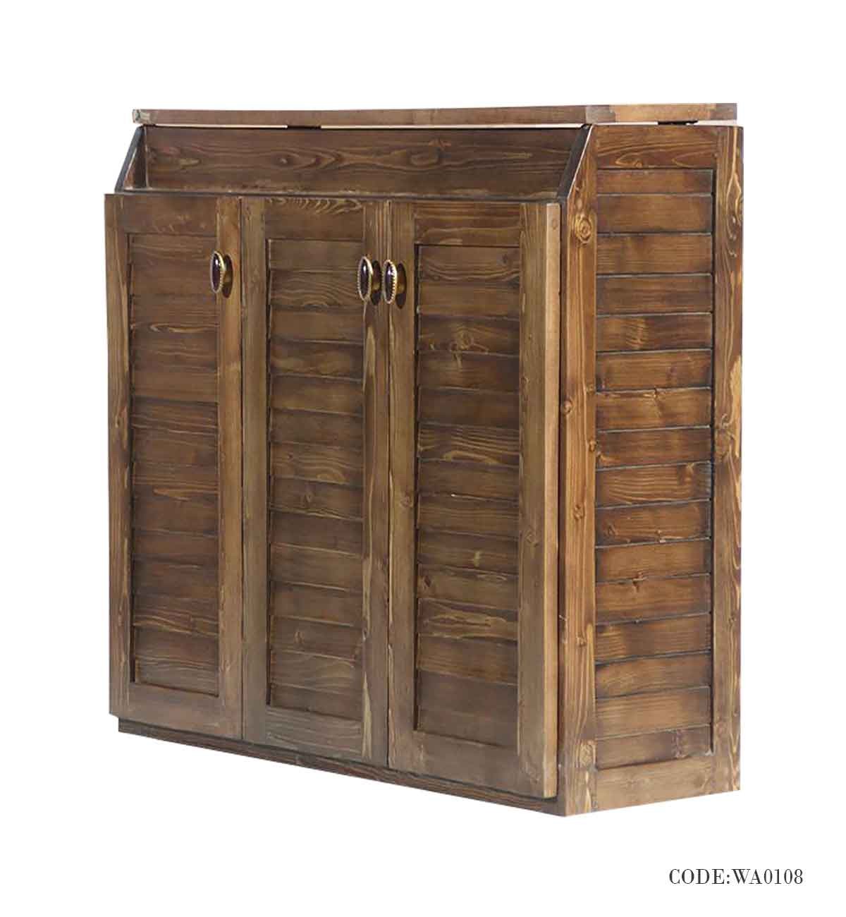 جاکفشی تمام چوب سه در مدل 0108