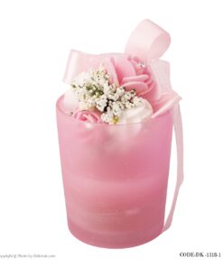 شمع فانتزی صورتی گلدار