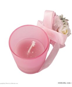 شمع فانتزی صورتی گلدار