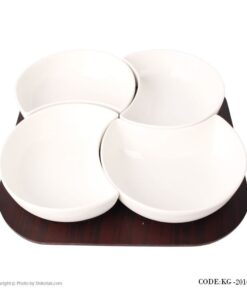 اردو خوری سرامیکی چهار عددی پایه چوب