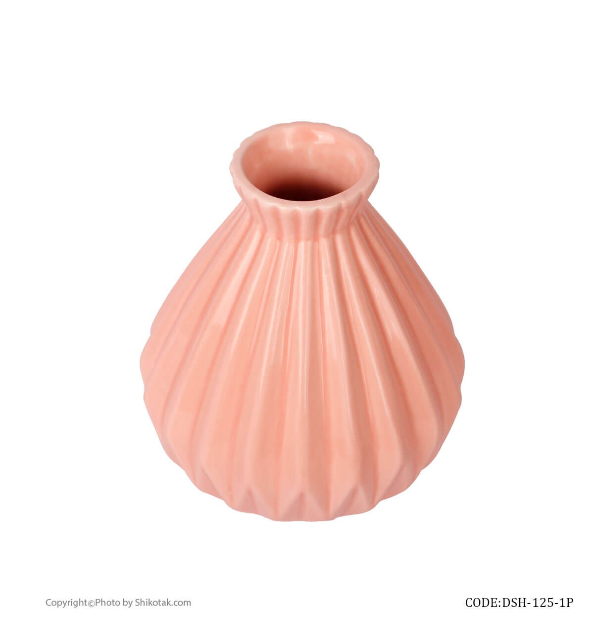 گلدان سرامیکی شیک و تک صورتی سری 125