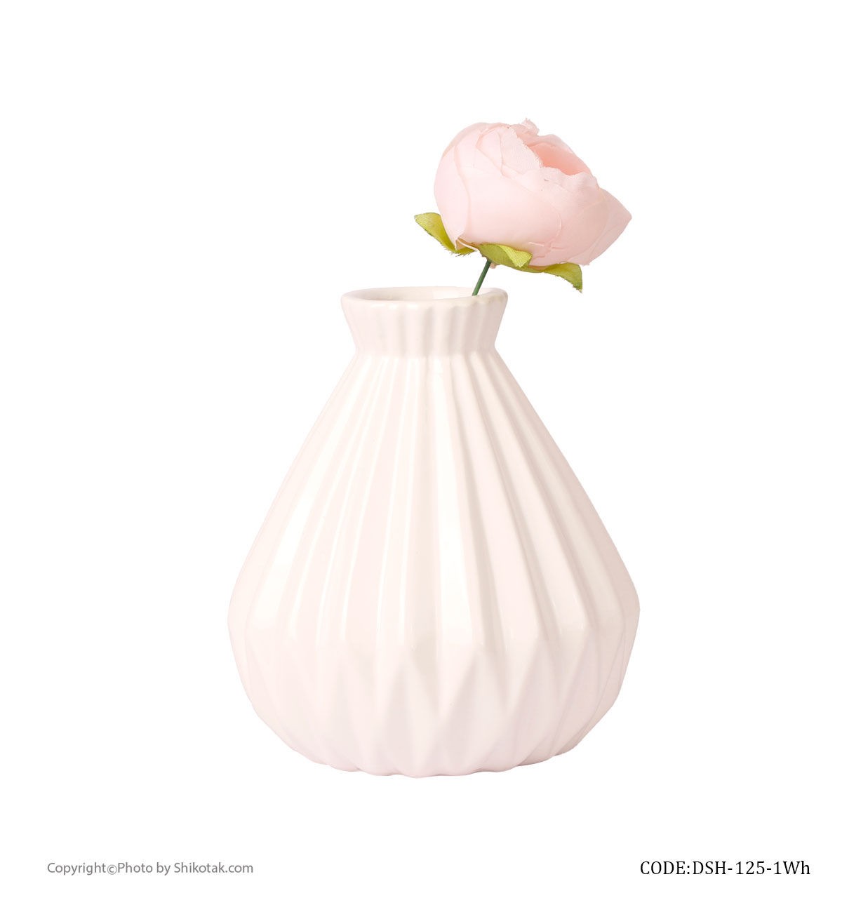 گلدان سفید سرامیکی شیک و تک سری 125