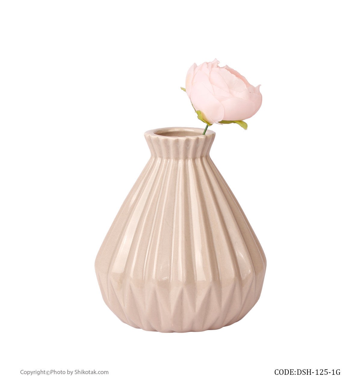 گلدان سرامیکی بژ شیک و تک سری 125